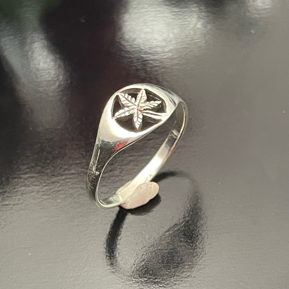 Solid 925 Silver Leaf Ring Size 9 And 10 Option - image 1